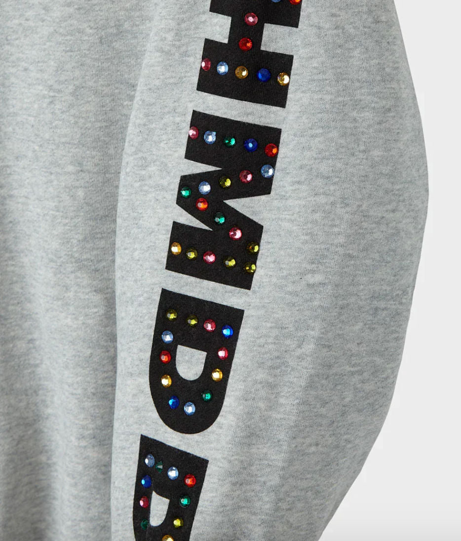 HMDD Grey Crystal Zip Up Hoodie