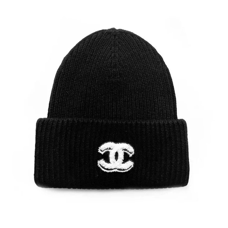 Chanel CC Cashmere Black Beanie