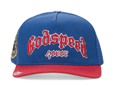 God Speed Forever Trucker Hat Blue / Red