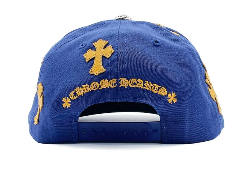 Chrome Hearts Cross Patch Baseball Hat Blue Yellow