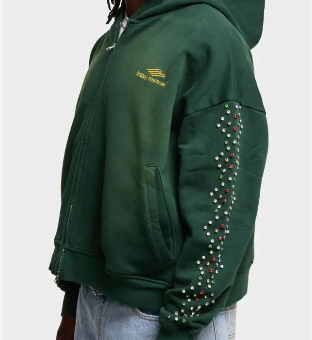 HMDD Green Cyrstal Zip Up