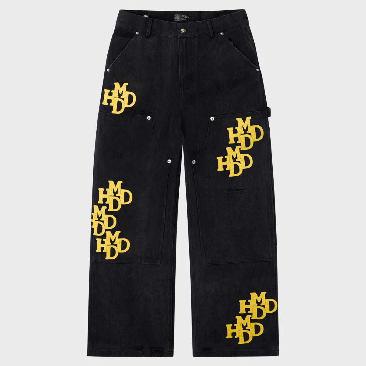 HMDD Yellow Patch Black Jeans