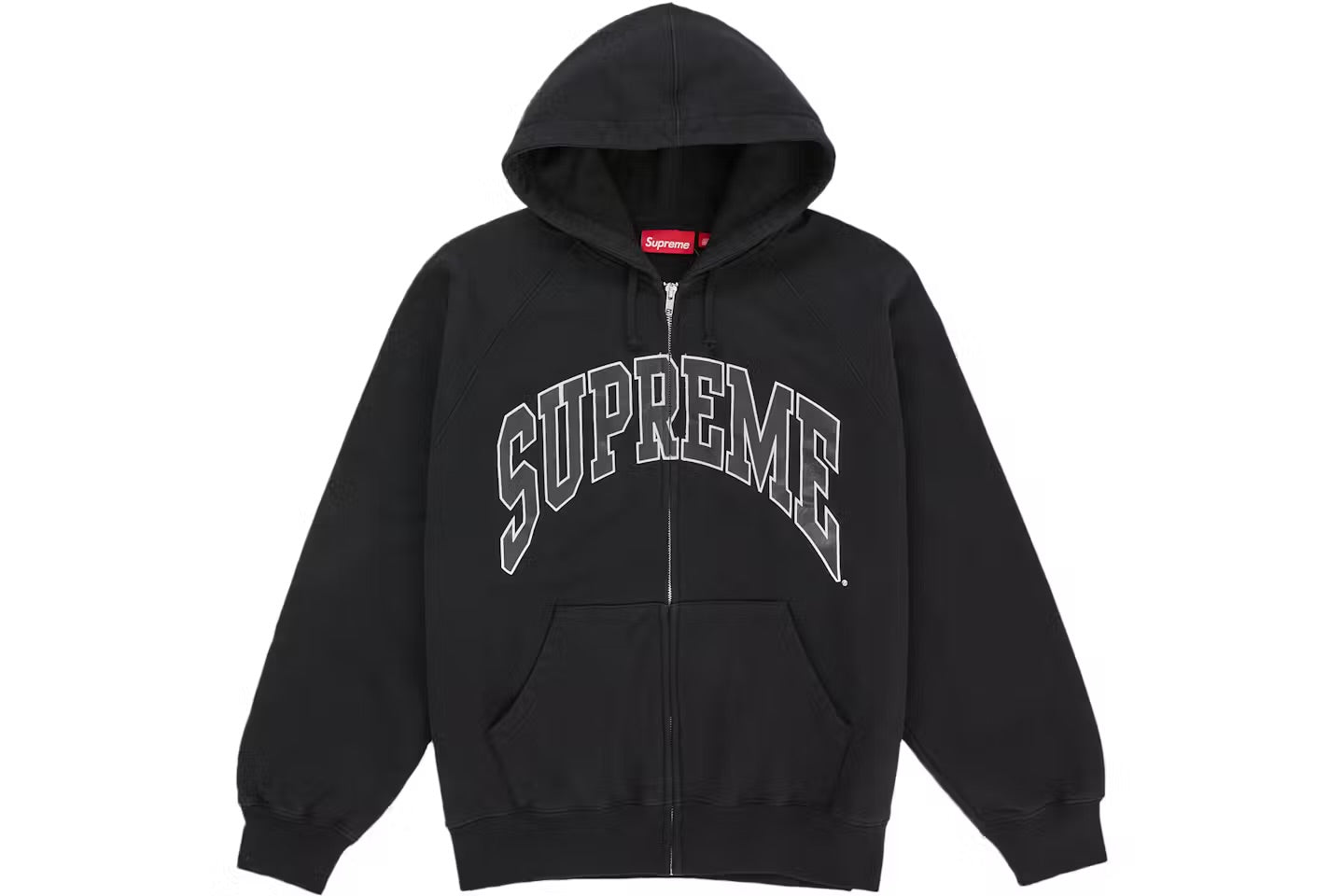 Supreme Cracked Raglan Zip Up Hooded Sweatshirt Woodland Black