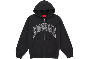 Supreme Cracked Raglan Zip Up Hooded Sweatshirt Woodland Black