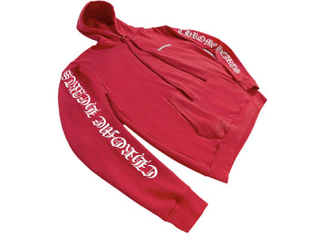 Chrome Hearts Scroll Logo Hoodie Red - Worn 1x