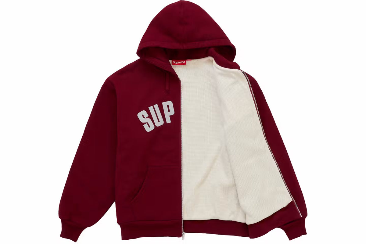 Supreme Arc Thermal Lined Zip Up Hoodie Cardinal Red
