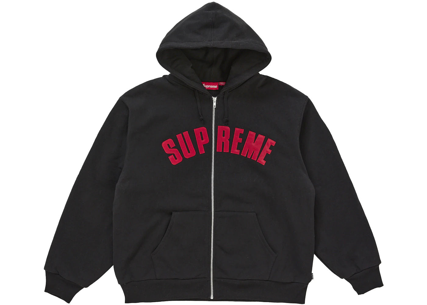 Supreme Arc Thermal Lined Zip Up Hooded Sweatshirt Black