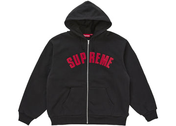 Supreme Arc Thermal Lined Zip Up Hooded Sweatshirt Black