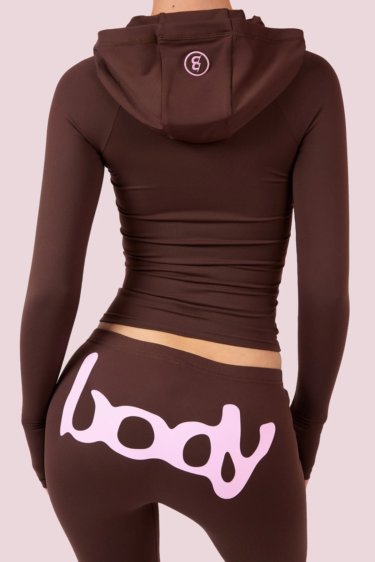 Body By Raven Brown Pink Hoodie/Leggings Set