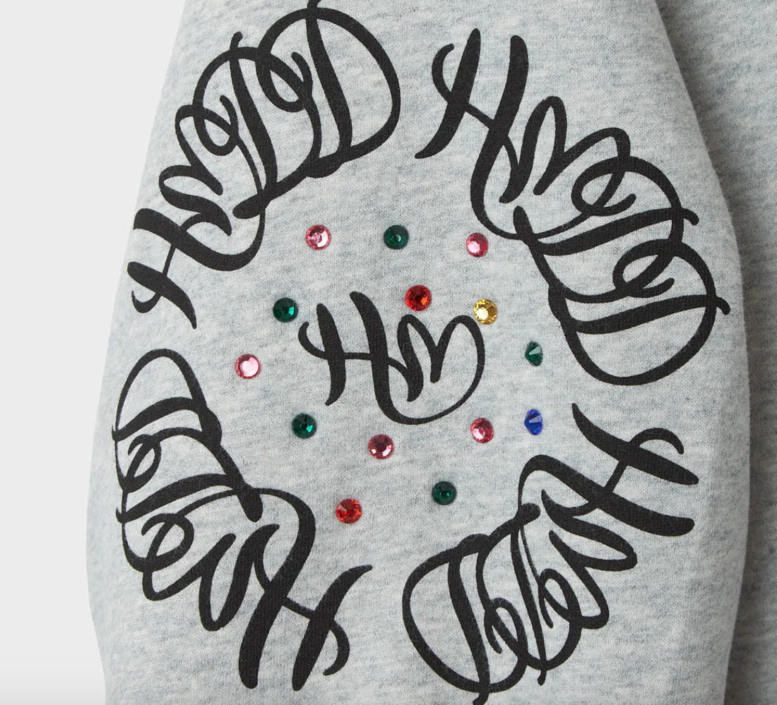 HMDD Grey Crystal Zip Up Hoodie