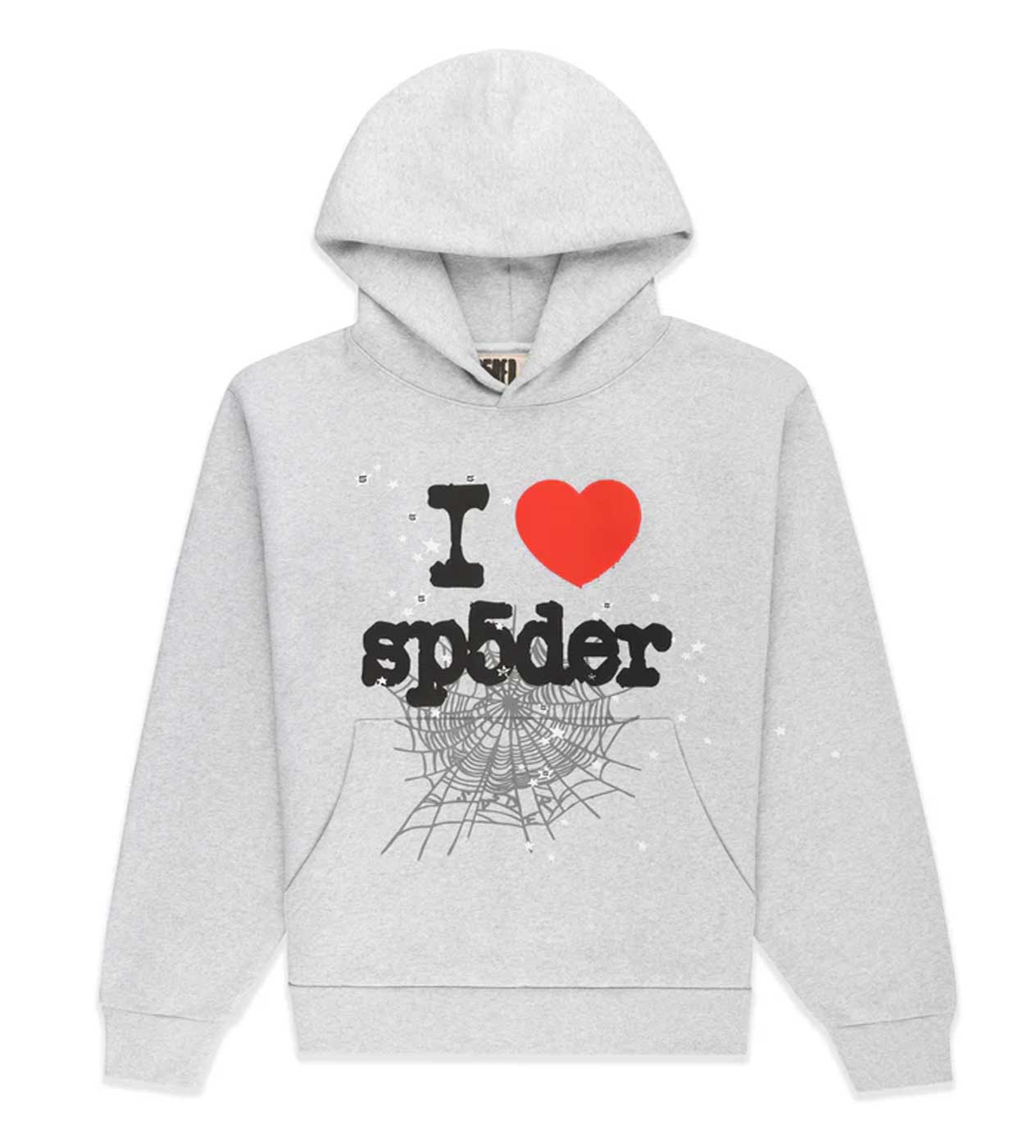 Sp5der I Heart SP5 Souvenir Hoodie Grey