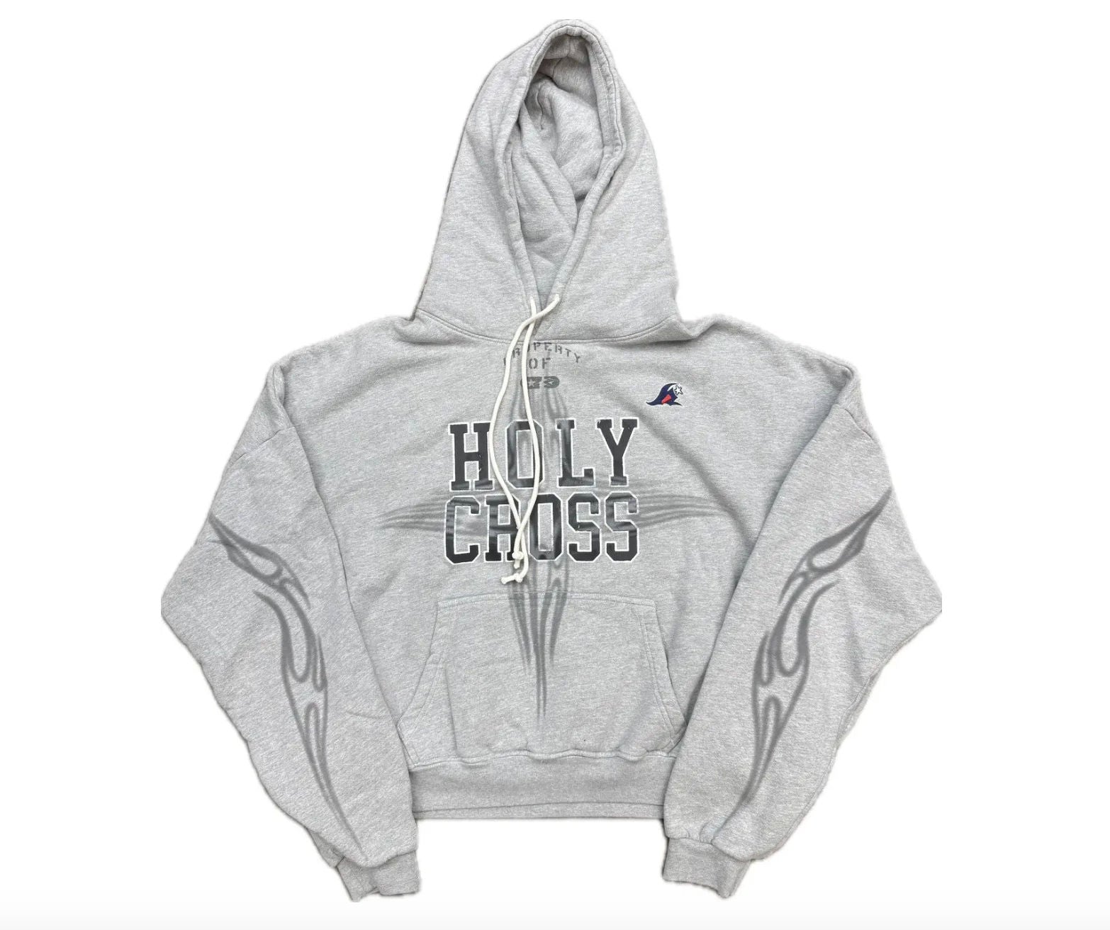 Hellstar Holy Cross Grey Pullover Hoodie