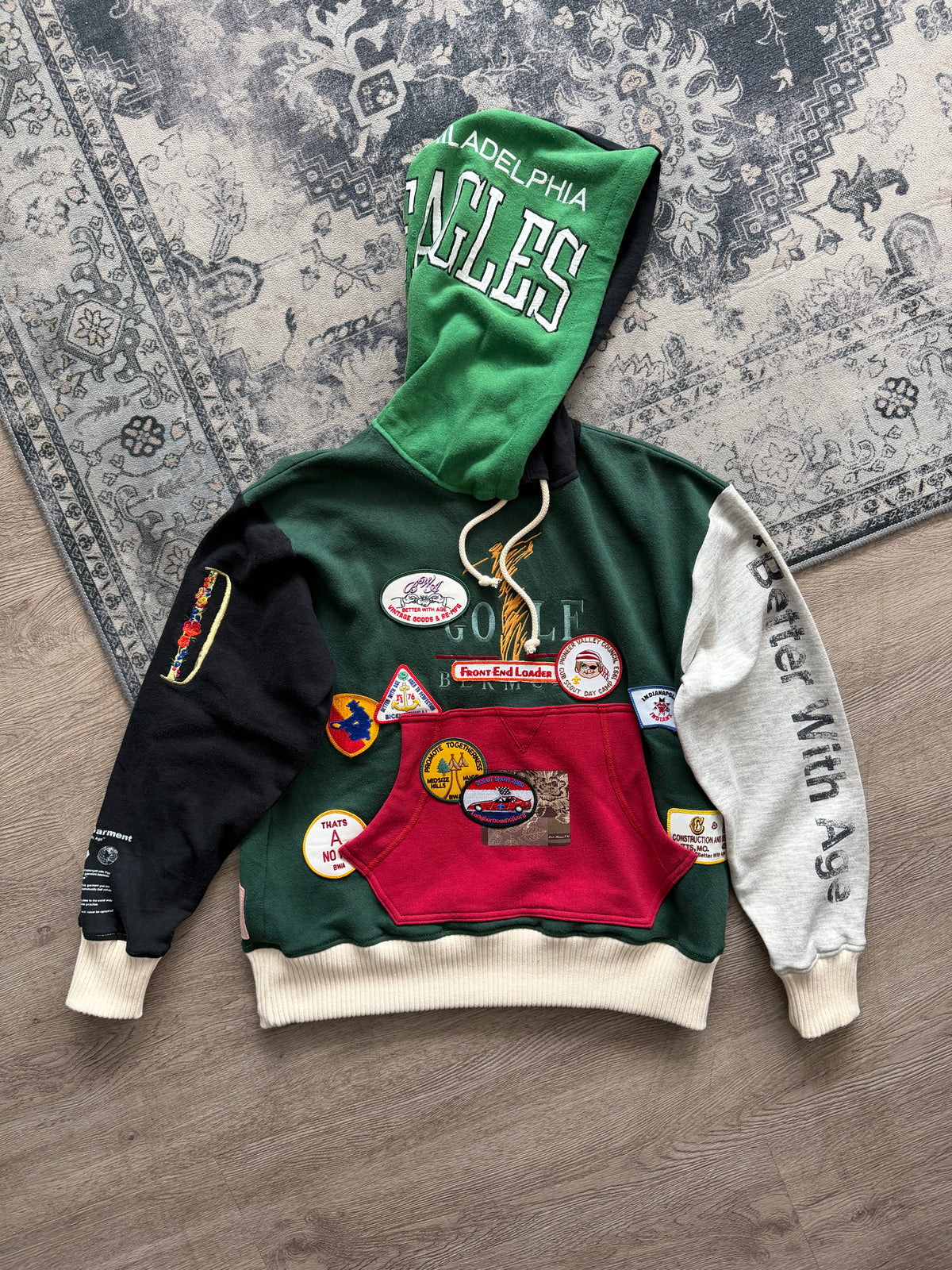 Better With Age Eagles Multicolor Patch Hoodie