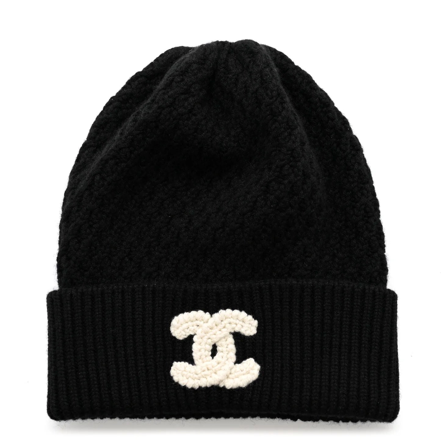 Chanel Wool Cashmere CC Beanie Hat