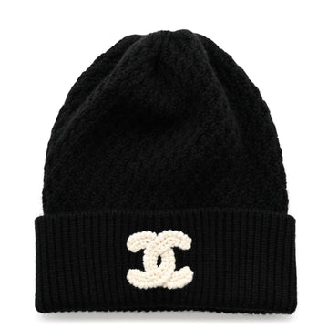 Chanel Wool Cashmere CC Beanie Hat