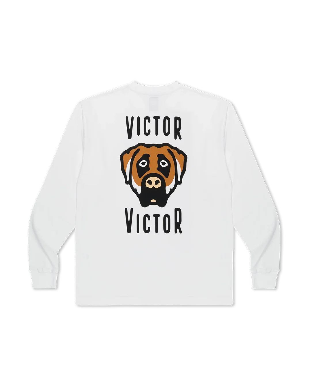 Victor Victor Dog Logo Long Sleeve Shirt White