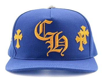 Chrome Hearts Cross Patch Baseball Hat Blue Yellow