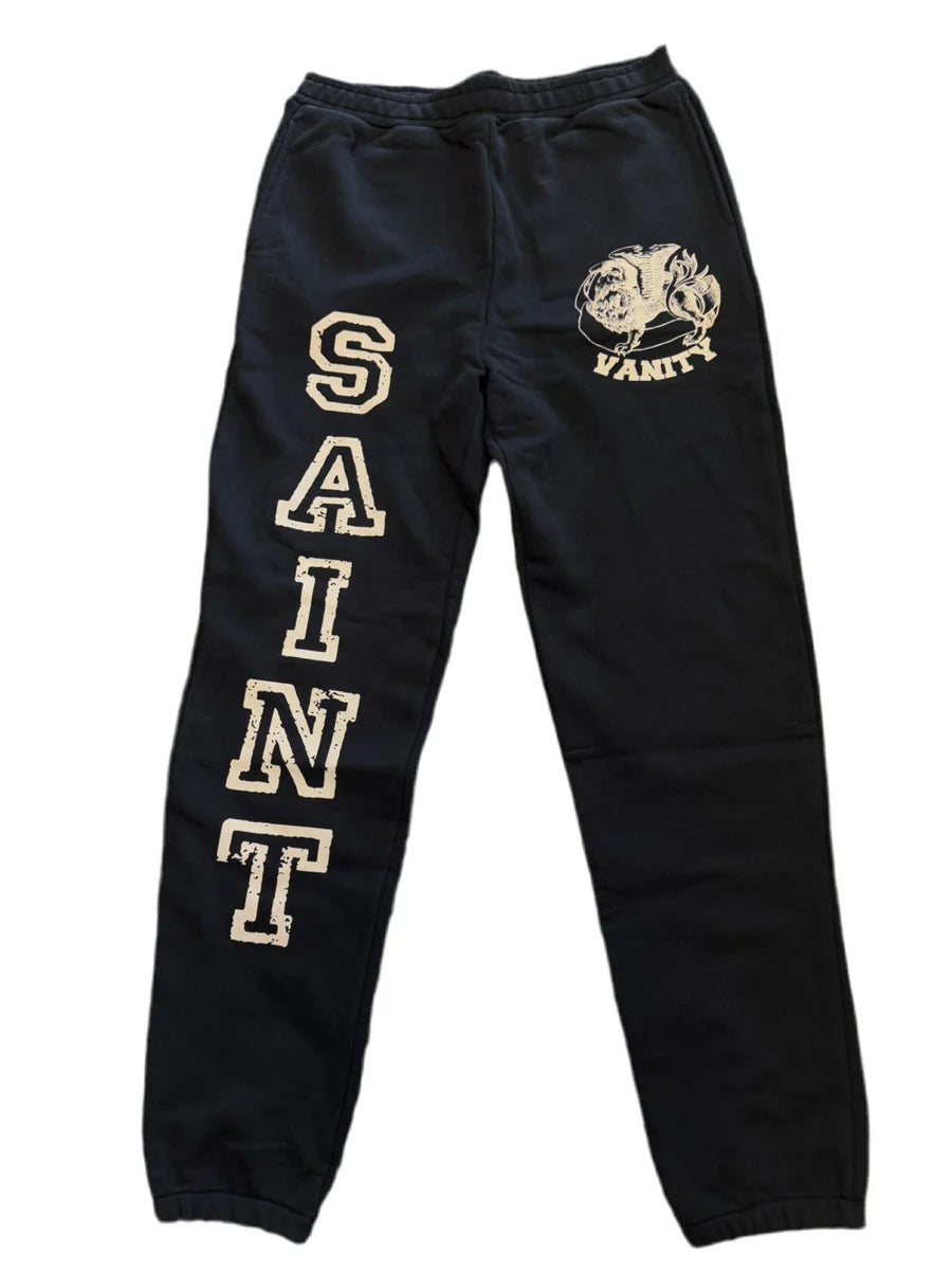 Saint Vanity Black Cream Sweatpants