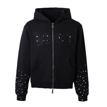 Lost Intricacy Black Patch Zip-Up Hoodie