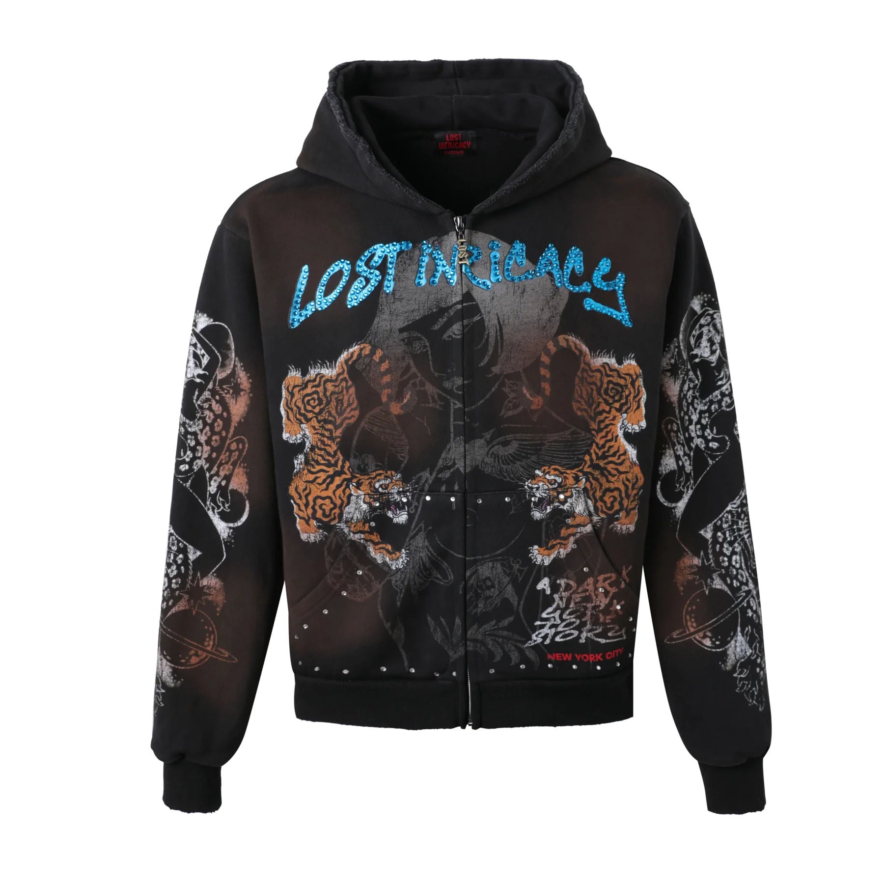 Lost Intricacy Twin Tiger Zip Up Hoodie