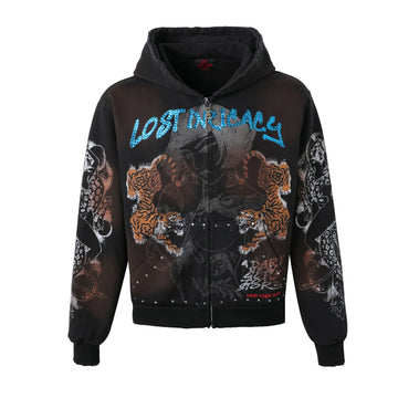 Lost Intricacy Twin Tiger Zip Up Hoodie