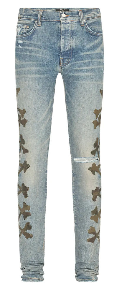 Amiri Camo Bones Jean Clay Indigo