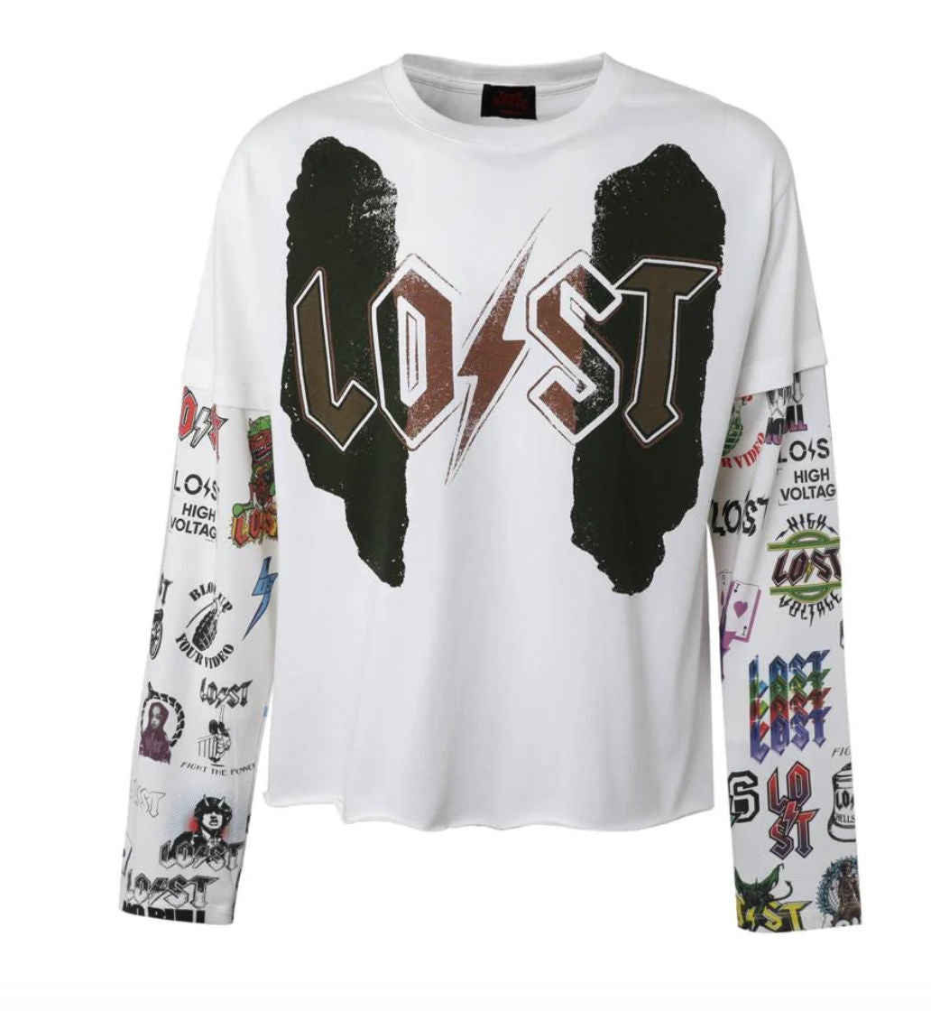Lost Intricacy White Logos Long Sleeve