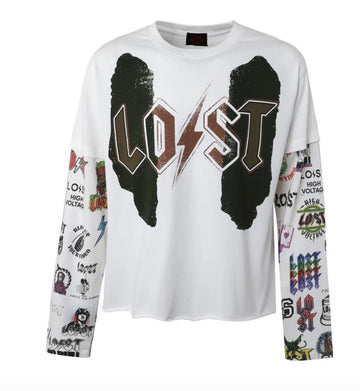 Lost Intricacy White Logos Long Sleeve
