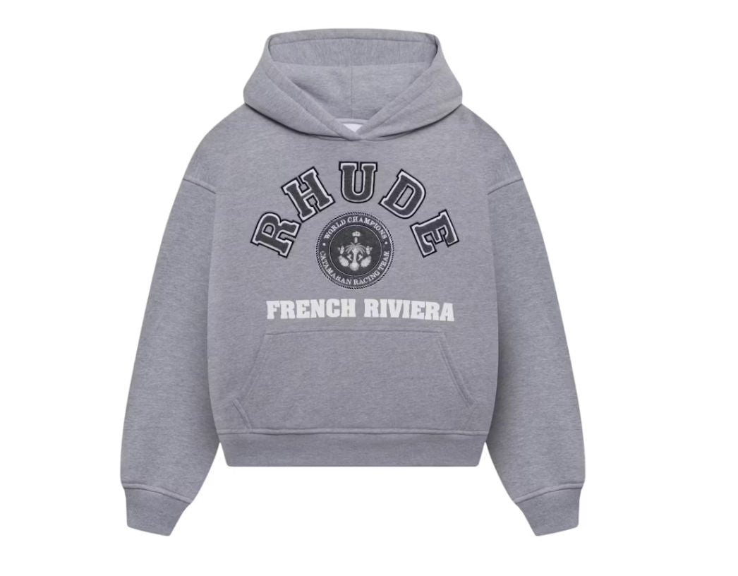 Rhude French Riviera Grey Patch Hoodie