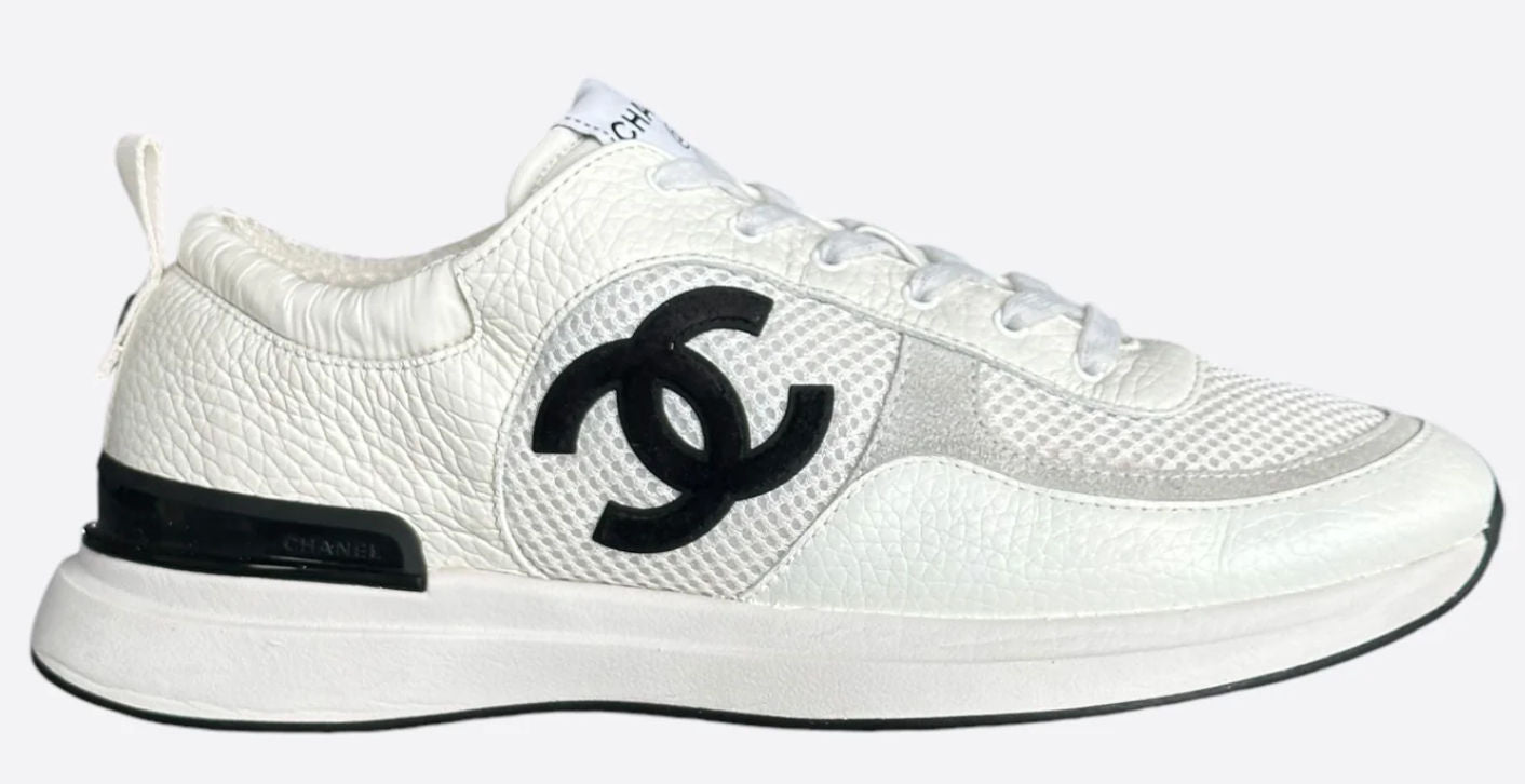 Chanel White Black Logo Runners