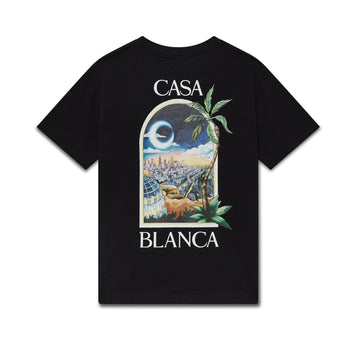 Casablanca LA Nights Print T-Shirt Black