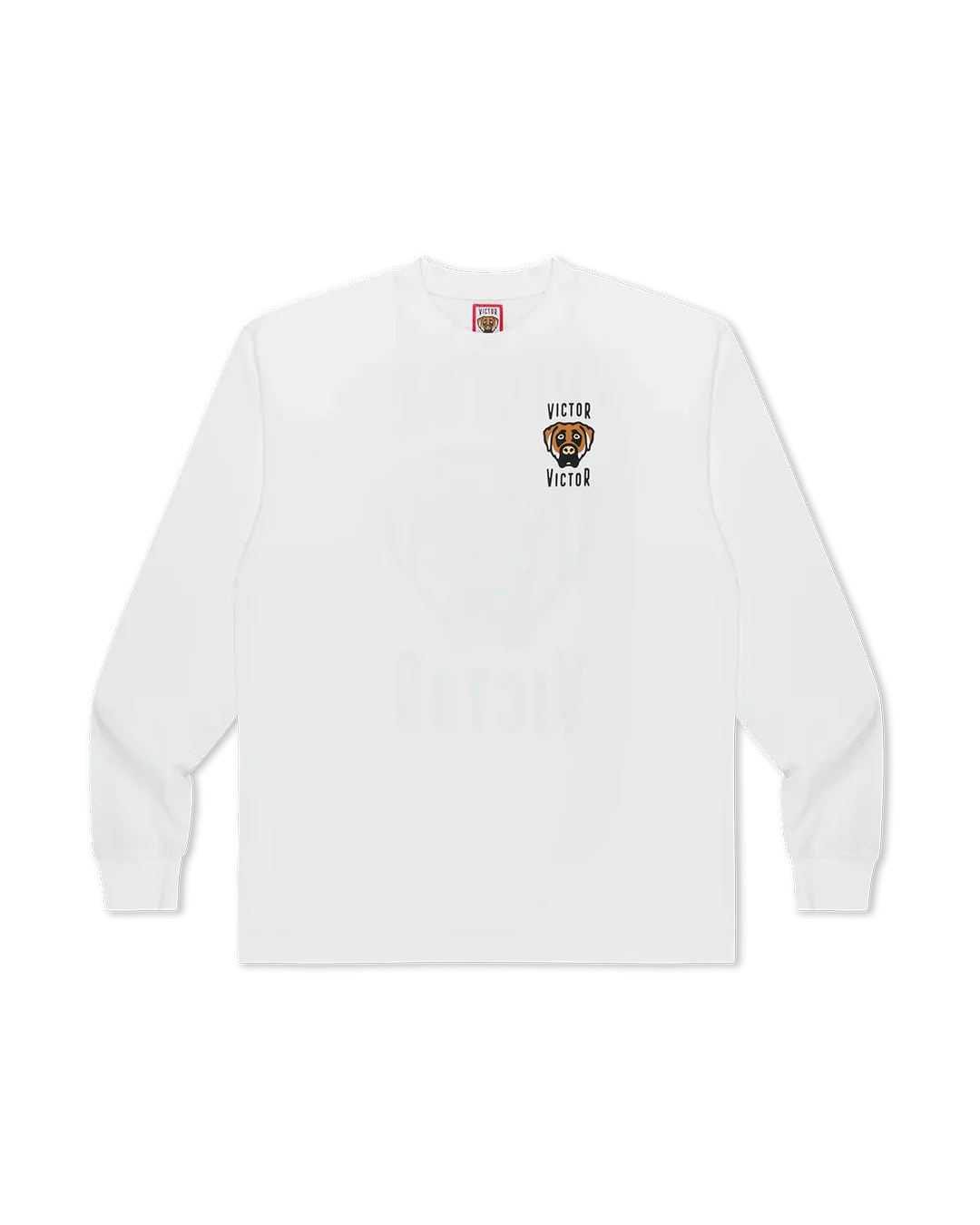 Victor Victor Dog Logo Long Sleeve Shirt White