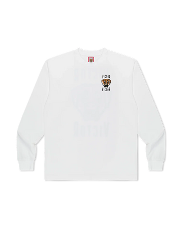 Victor Victor Dog Logo Long Sleeve Shirt White