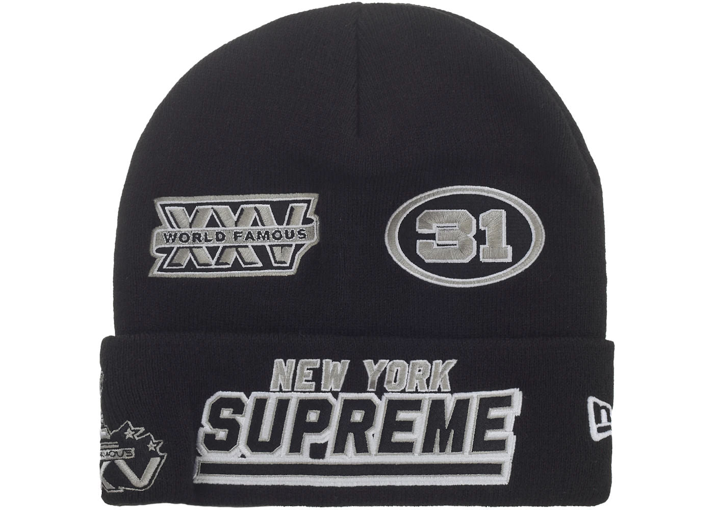 Supreme New Era Football Beanie Black