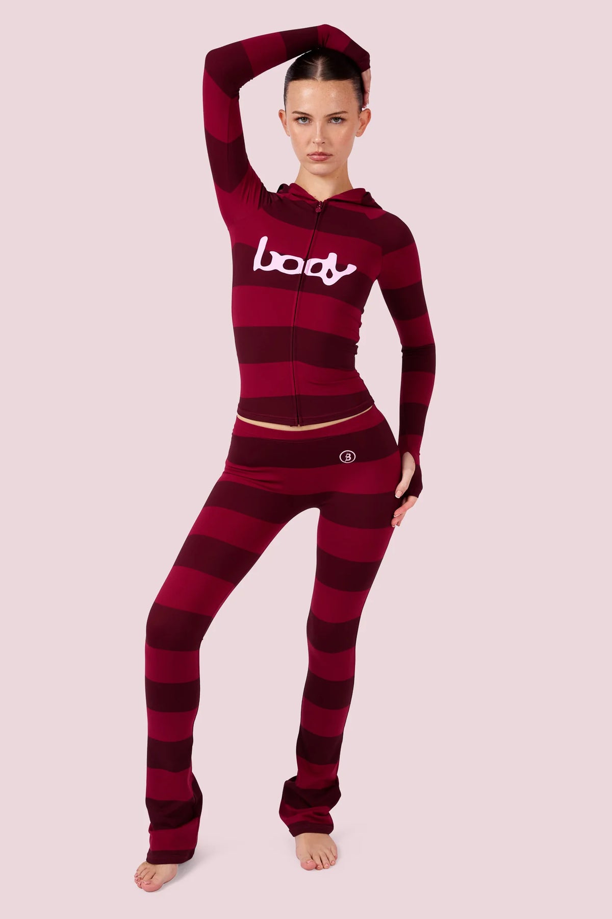 Body By Raven Rose Stripe Hoodie/Leggings Set