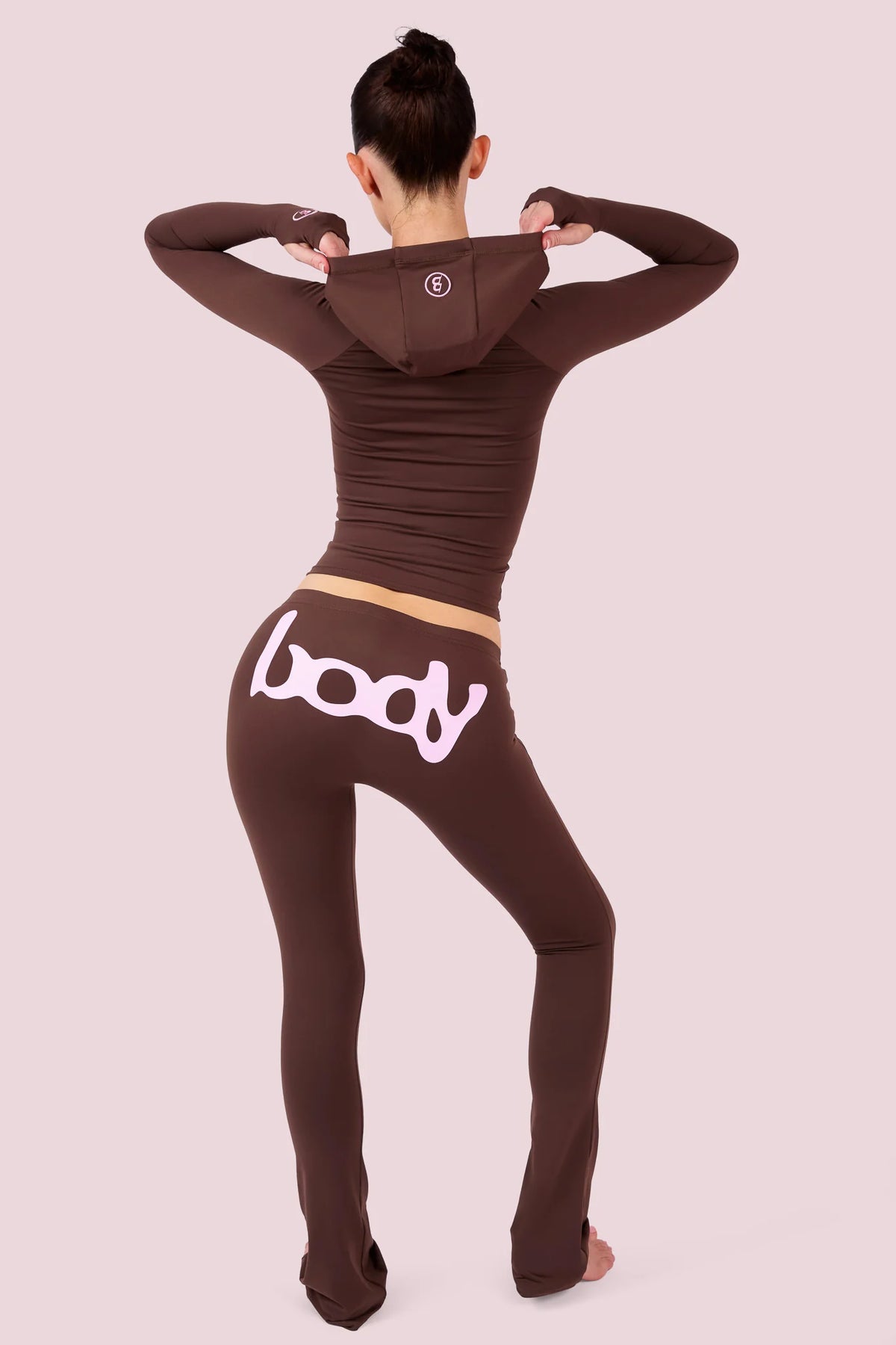 Body By Raven Brown Pink Hoodie/Leggings Set