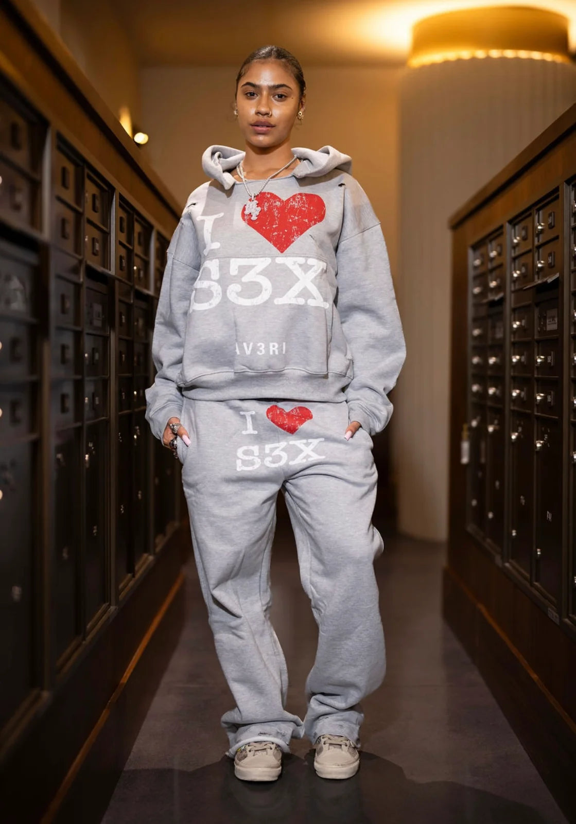 I Heart Sex Av3ri Sweatsuit Grey