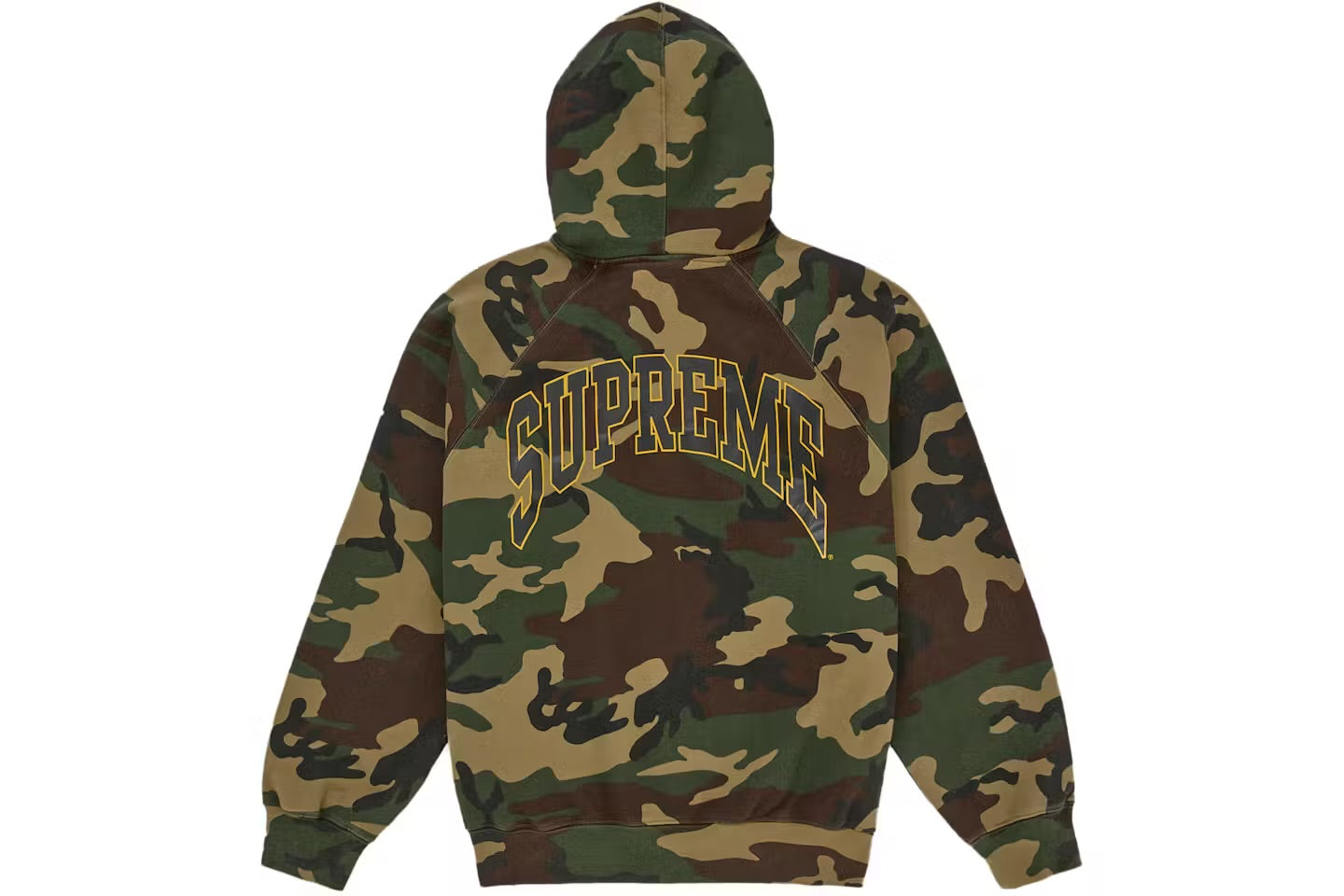Supreme Cracked Raglan Zip Up Hooded Sweatshirt Woodland Camo