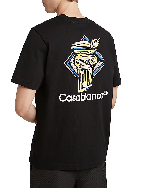 Casablanca Black Diamond Column Printed T-Shirt