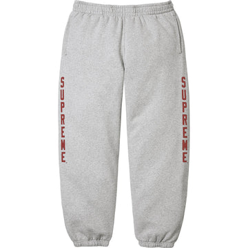 Supreme Washed Logo Sweatpants Grey Red