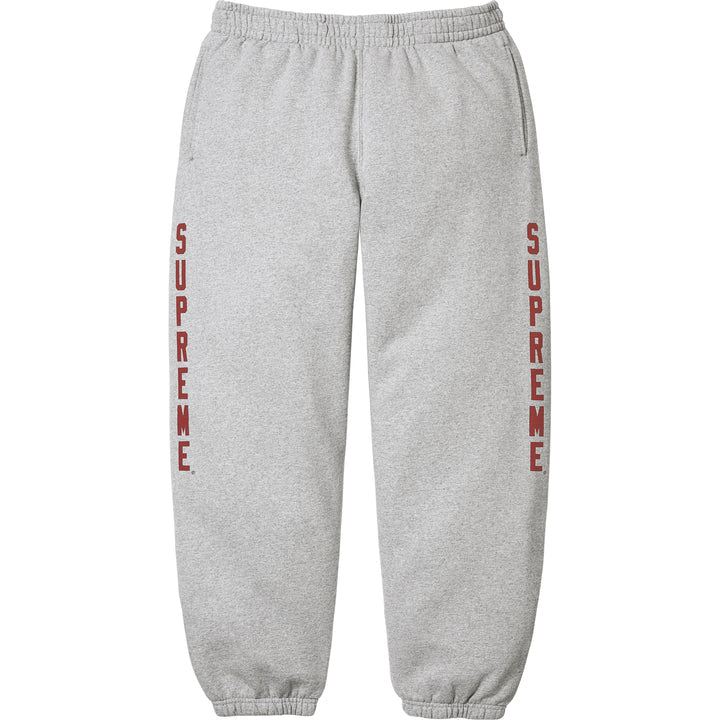Supreme Washed Logo Sweatpants Grey Red