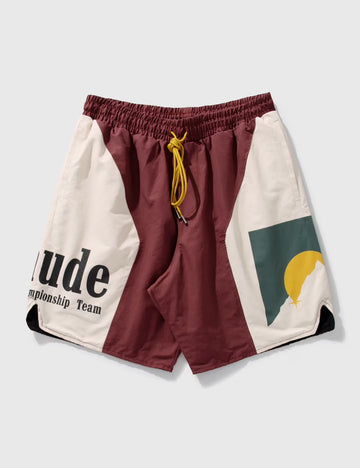 Rhude Panel Logo Shorts
Maroon