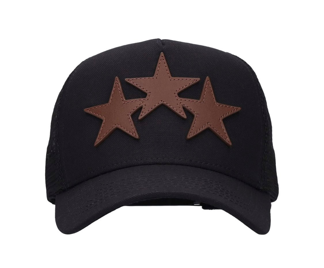 Amiri 3 Star Trucker Hat Black Brown