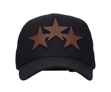 Amiri 3 Star Trucker Hat Black Brown