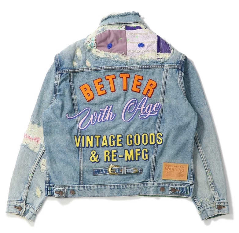 Better With Age Repair Denim Jacket Blue