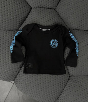 Baby Chrome Hearts Long Sleeve T-Shirt Black/Baby Blue