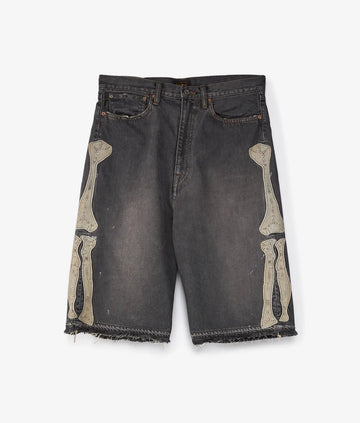KAPITAL Bone Denim Shorts Grey