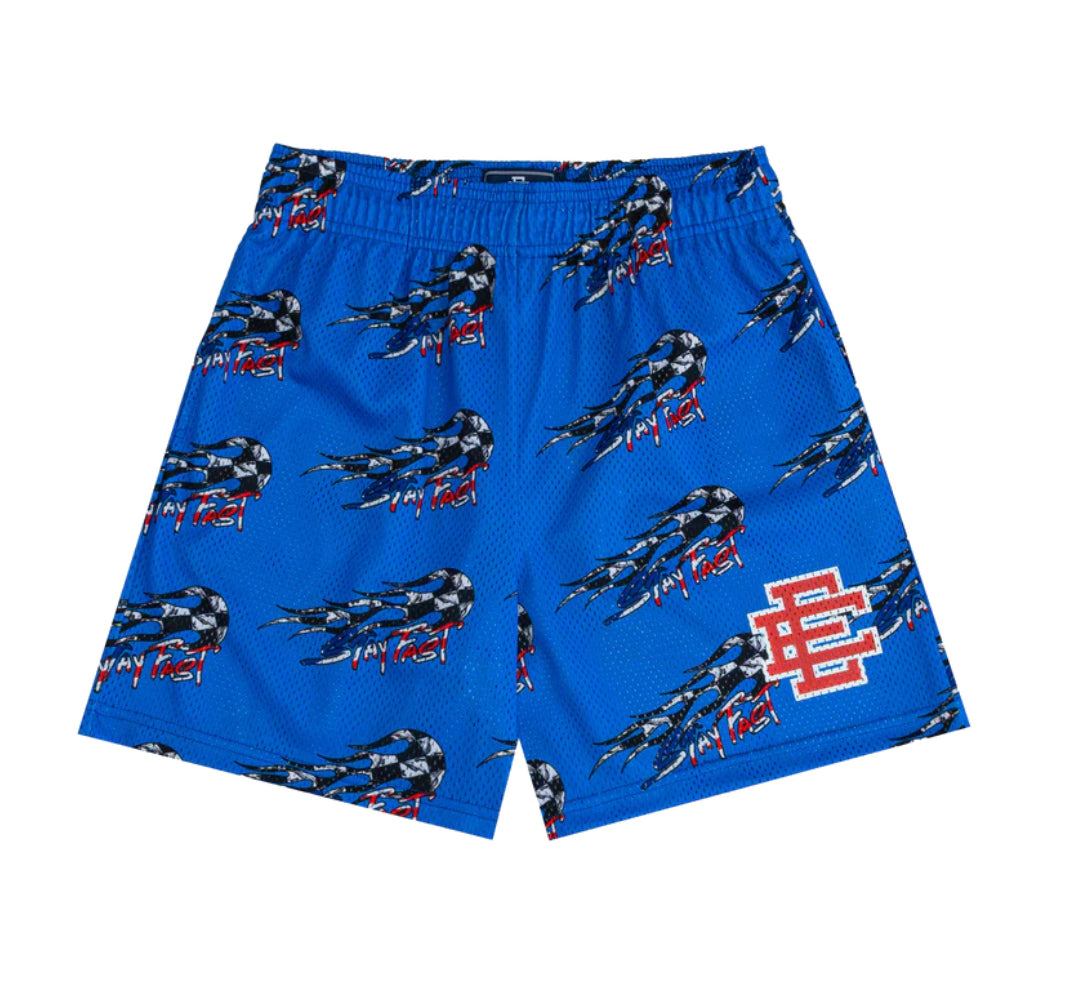 Eric Emanuel X Matty Boy Stay Fast Shorts Blue