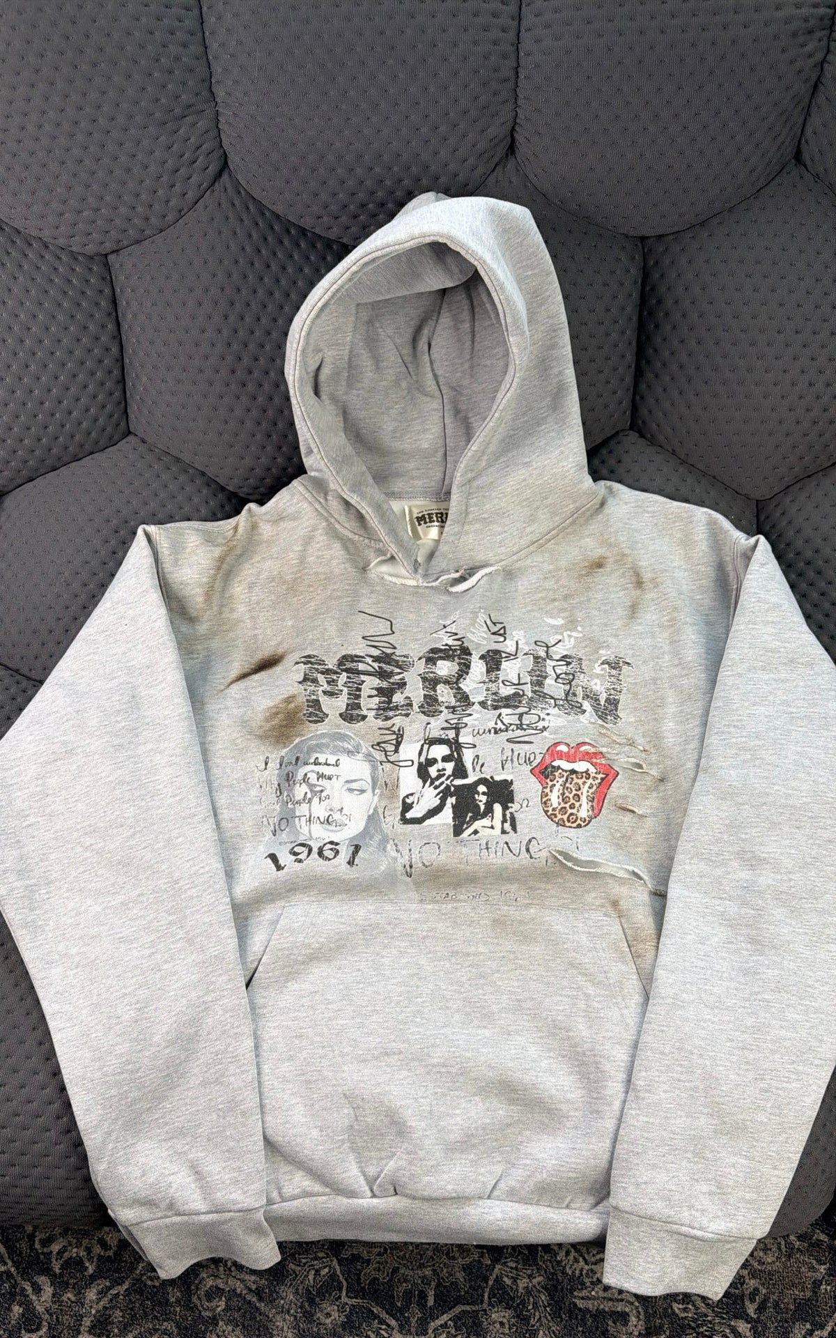 Merlin Father Cheetah Hoodie Grey