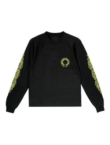 Chrome Hearts Neon Yellow Horseshoe LongSleeve T-Shirt